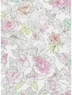 Outlet ✔️ Disney Princess Royal Floral Peel & Stick Wallpaper 🎁