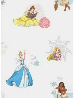 Outlet 🎁 Disney Princesses White And Blue Power Peel & Stick Wallpaper 🤩
