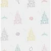 Discount ❤️ Disney Princesses White And Purple Castle Peel & Stick Wallpaper ⌛