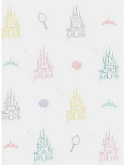 Discount ❤️ Disney Princesses White And Purple Castle Peel & Stick Wallpaper ⌛