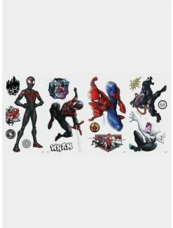 Discount ⭐ Marvel Spider-Man Miles Morales Peel And Stick Wall Decals ❤️