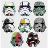 Outlet 🧨 Star Wars Artistic Storm Trooper Heads Peel And Stick Wall Decals 😀