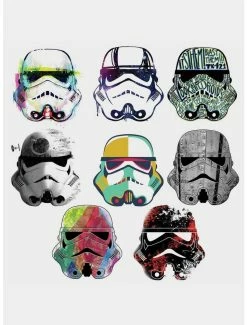 Outlet 🧨 Star Wars Artistic Storm Trooper Heads Peel And Stick Wall Decals 😀