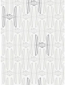 Discount 🌟 Star Wars Tie Fighter White And Grey Peel & Stick Wallpaper 🎉