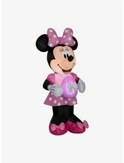 Hot Sale 🌟 Disney Minnie Mouse Easter Minnie Mouse In Pink Polka Dot 👗 Dress With Egg Airblown 🧨