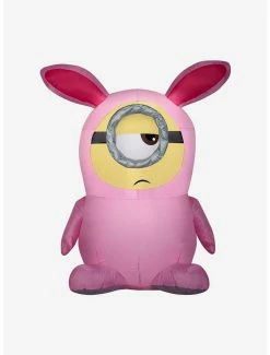 Hot Sale 🔥 Minions Stuart In Pink Bunny Suit Universal Airblown 😉