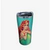 Hot Sale 💯 Disney The Little Mermaid Ariel Crosshatch 20oz Stainless Steel Tumbler With Lid 👍