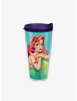 Best Pirce 😀 Disney The Little Mermaid Ariel Crosshatch 24oz Classic Tumbler With Lid 👍