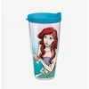 Wholesale 😉 Disney The Little Mermaid Watercolor Splash 24oz Classic Tumbler With Lid 😍