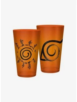 New 👍 Naruto Shippuden Konoha Pint Glass and Coaster Set 👍 -Furniture Outlet Store 15436209 av1