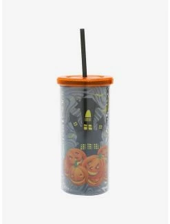 New 😍 Disney Lilo & Stitch Glow-In-The-Dark Pumpkin Acrylic Travel Cup ⌛ -Furniture Outlet Store 15450481 av2