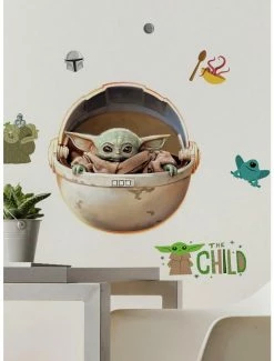 Cheap 🥰 Star Wars The Mandalorian The Child Painted Peel And Stick Wall Decals 🌟