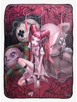 Flash Sale 🛒 Fairies By Trick Pink Doll Fairy Throw Blanket ✔️