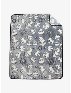 Coupon 🥰 The Nightmare Before 🎁 Christmas Faces Glow-In-The-Dark Throw Blanket ❤️