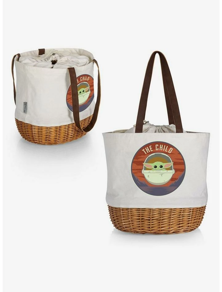 Brand new ✔️ Star Wars The Mandalorian The Child Canvas Willow Basket Tote ❤️ 3 Brand new ✔️ Star Wars The Mandalorian The Child Canvas Willow Basket Tote ❤️ - Image 3