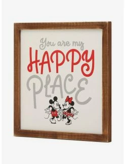 Cheap 🤩 Disney Mickey Mouse Mickey & Minnie Happy Place Wood Framed Wall Decor ✨ -Furniture Outlet Store 15853956 av1
