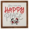 Cheap 🤩 Disney Mickey Mouse Mickey & Minnie Happy Place Wood Framed Wall Decor ✨