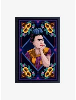 Best Pirce 🌟 Frida Kahlo Flower Corners Framed Wood Wall Art 💯