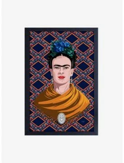 Discount 🔔 Frida Kahlo Flower Lattice Framed Wood Wall Art ❤️