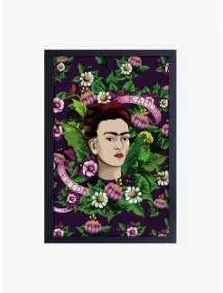 Budget 🤩 Frida Kahlo Parrot Framed Wood Wall Art ✔️