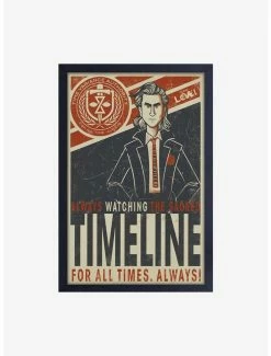 Deals 🥰 Marvel Loki Illustrated Poster Framed Wood Wall Art 🧨