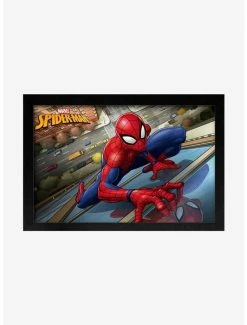 Coupon 🧨 Marvel Spider-Man Crawling Framed Wood Wall Art 👍