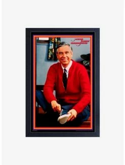 Best Sale 😀 Mister Rogers' Neighborhood Tying 👟 Shoes Framed Wood Wall Art 😍