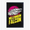 New 😉 Star Wars Millenium Falcon Retro Framed Wood Wall Art 🧨