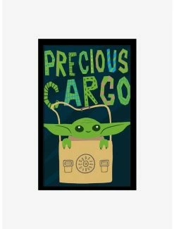 Best deal 😉 Star Wars The Mandalorian Precious Cargo Illustration Framed Wood Wall Art 😉