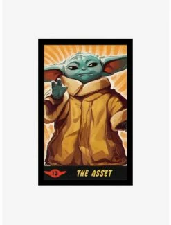 Brand new 😉 Star Wars The Mandalorian The Asset Framed Wood Wall Art 🧨
