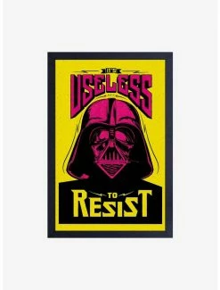 Outlet 🎉 Star Wars Useless To Resist Pop Framed Wood Wall Art 😉