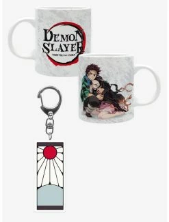 Discount 🥰 Demon Slayer: Kimetsu No Yaiba Mug & Keychain Set ✔️