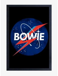 Cheapest 😍 David Bowie Space Logo Framed Wood Wall Art 💯
