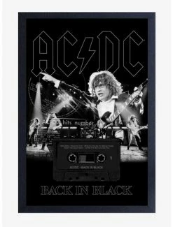 Budget 🥰 AC/DC Back In Black Live Framed Wood Wall Art ⭐
