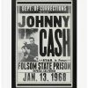New ⭐ Johnny Cash Folsom State Framed Wood Wall Art ⌛