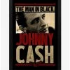 Hot Sale 😀 Johnny Cash The Man In Black Framed Wood Wall Art ❤️