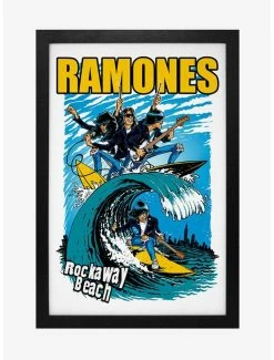 New ⭐ Ramones Rockaway Beach Framed Wood Wall Art ❤️