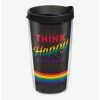 Hot Sale 🔥 Disney Think Happy Thoughts Rainbow 16oz Classic Tumbler With Lid 😉
