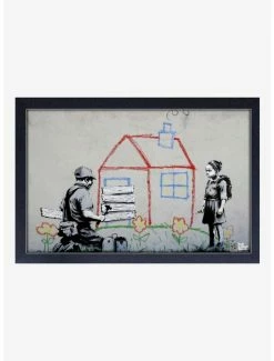 Coupon 🔥 Banksy Baliff House Framed Wood Wall Art 🔔