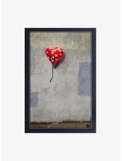 Promo 🔥 Banksy Bandaged Heart Framed Wood Wall Art 😉