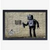 Coupon 😉 Banksy Barcode Robot Framed Wood Wall Art 😍