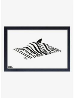 Outlet 💯 Banksy Barcode Shark Framed Wood Wall Art 🛒