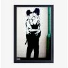 Budget 🛒 Banksy Kissing Coppers Framed Wood Wall Art ⌛