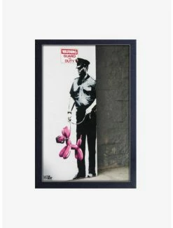 Brand new 🛒 Banksy La Security Guard Framed Wood Wall Art ❤️