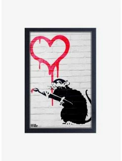 Hot Sale 🎁 Banksy Love Rat Framed Wood Wall Art 🌟