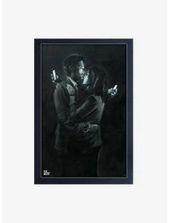 Best deal 👏 Banksy Mobile Phone Lovers Portrait Framed Wood Wall Art ⌛
