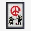 Brand new 👍 Banksy Peace Soldiers Framed Wood Wall Art ❤️