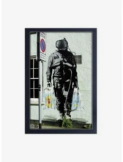 Flash Sale 👏 Banksy Spaceman Framed Wood Wall Art ⭐
