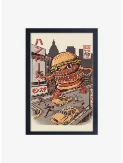 Outlet 😉 Illustrata Burgerzilla Framed Wood Wall Art ⭐