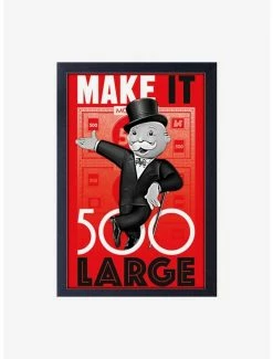 Best Sale 😍 Monopoly 500 Large Framed Wood Wall Art 💯